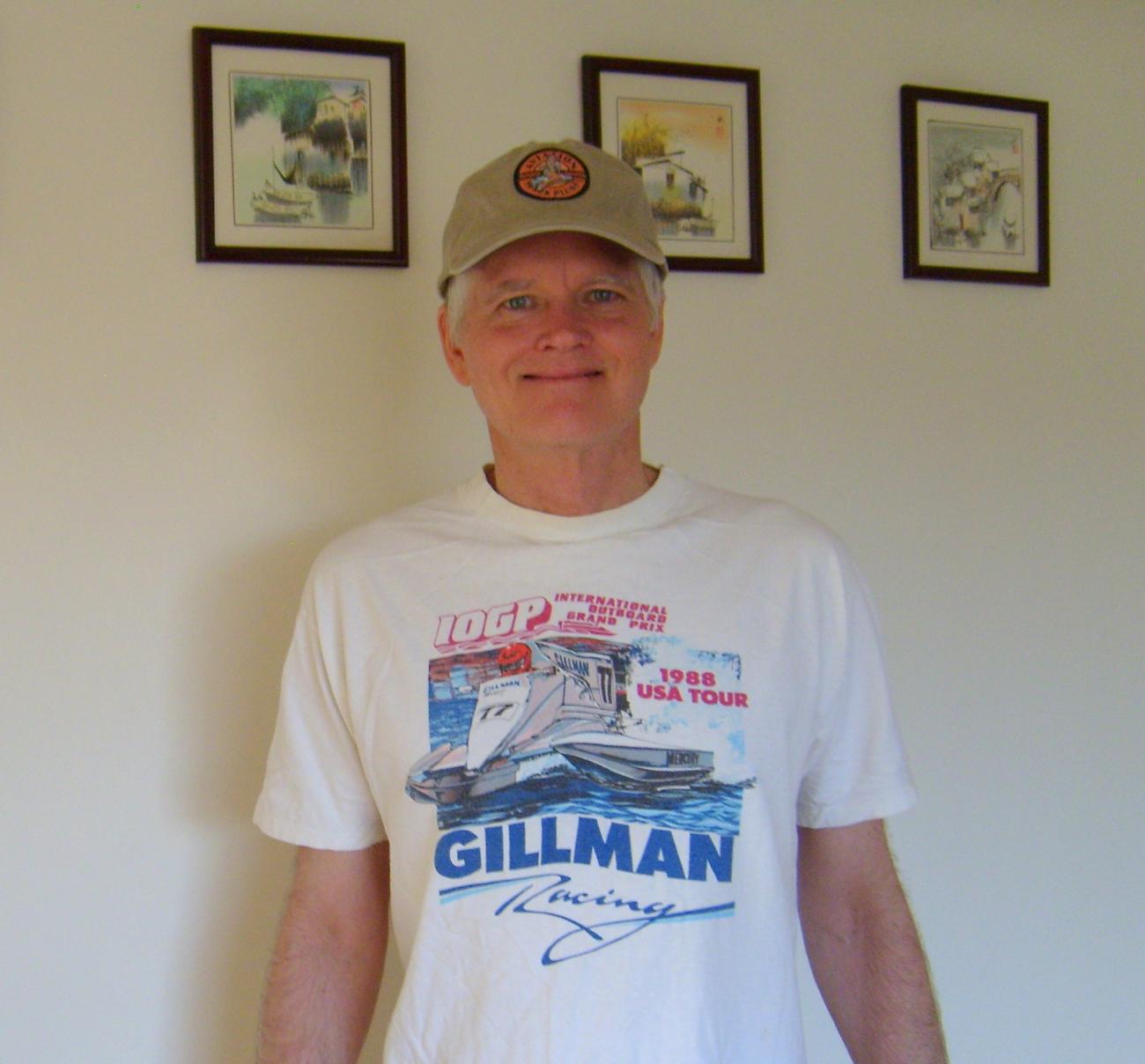 Name:  Roy wearing Scott Gillman racing T-shirt, in front of 3 paintings..jpg
Views: 2126
Size:  105.2 KB